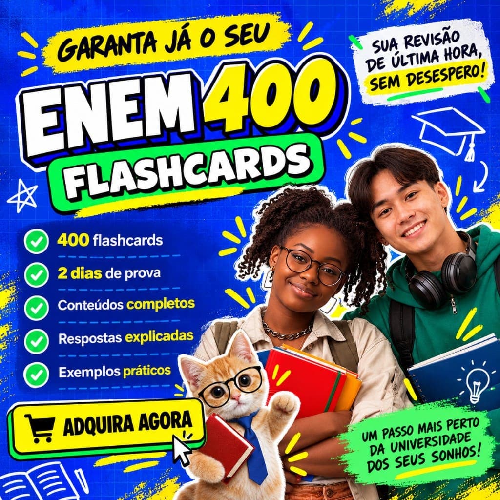 Garanta já o seu ENEM Sem Pressão: cards digitais para revisar a reta final sem desespero